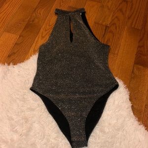 Gray/sparkly bodysuit